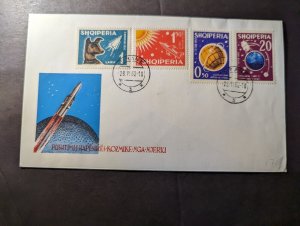 1962 Albania Space Souvenir Cover Tirane Matching Cachet and Stamp Set