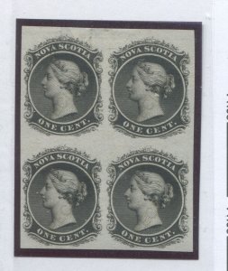 Nova Scotia 1860 1 cent Plate Proof block of 4