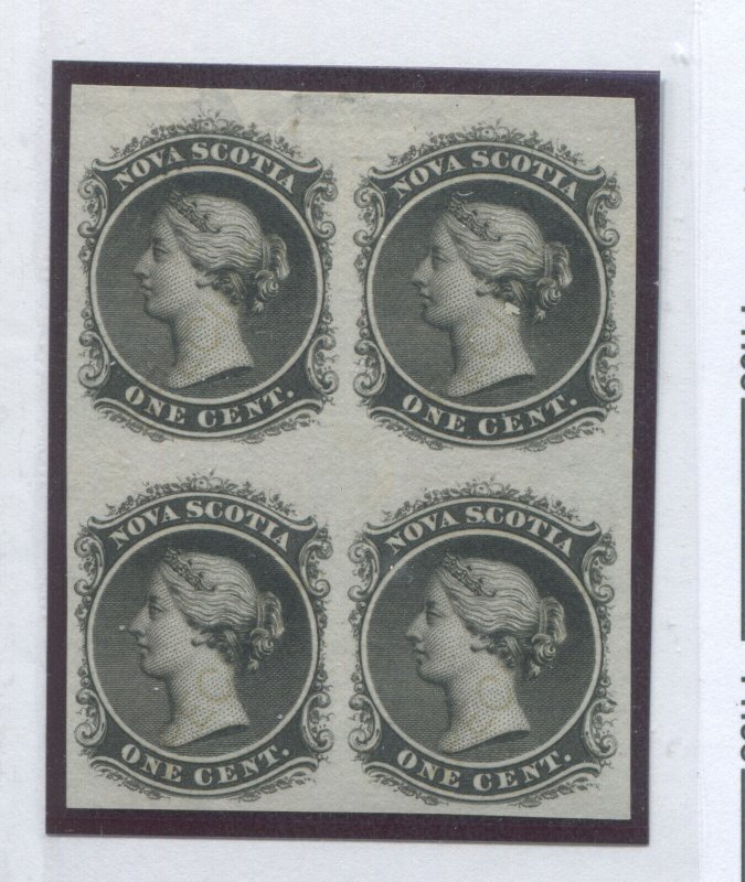 Nova Scotia 1860 1 cent Plate Proof block of 4