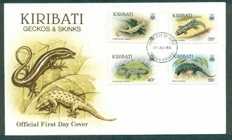 Kiribati 1986 Geckos FDC lot70940