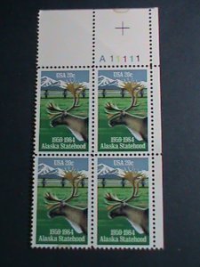 ​UNITED STATES -1984 SC#2066  ALASKA STATEHOOD-CARIBOU  -MNH PLATE BLOCK OF 4