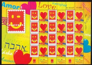 ISRAEL 2009 STAMPS LOVE AMOR GENERIC SHEET MNH