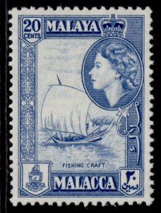 MALAYSIA - Malacca QEII SG45, 20c blue, LH MINT.