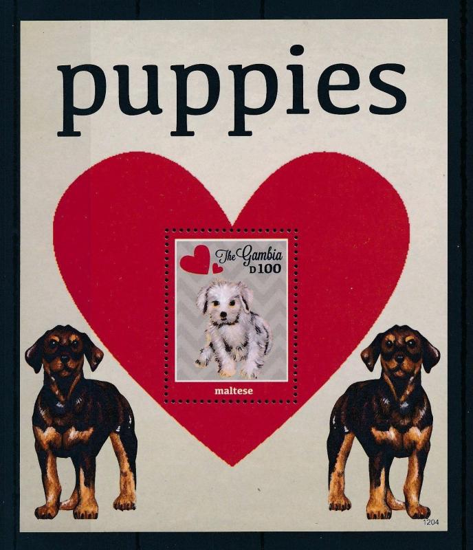 [31661] Gambia 2012 Animals Love Dog Puppies MNH  Sheet