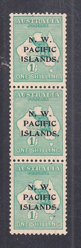 NORTHWEST PACIFIC ISLANDS SC#20  STRIP/3 WITH 3 OVPT TYPES VF/MNH