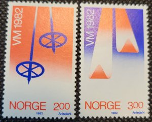 Norway, 1982, set of 2, Ski Champs, 2-3Kr, MNH, SCV$1.55