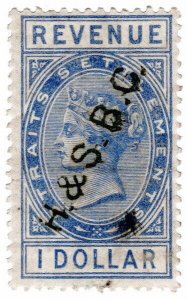 (I.B) Malaya (Straits Settlements) Revenue : Duty Stamp $1 (H&SBC)