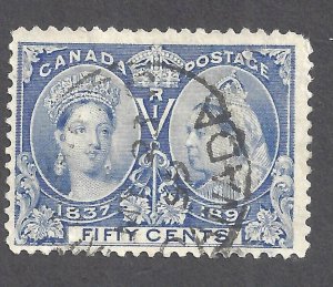 CANADA # 60 USED 50c ULTRAMARINE JUBILEE DATED MAY 23 1899 BS26586