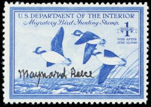 RW15, Rare Artist Signed Maynard Reece Duck Stamp Mint VF NH --- Stuart Katz