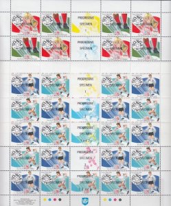 TONGA Sc # 864-5a-b.1 CPL MNH  SHEET of  10 PROGRESSIVE SPECIMEN SETS 1994 FIFA