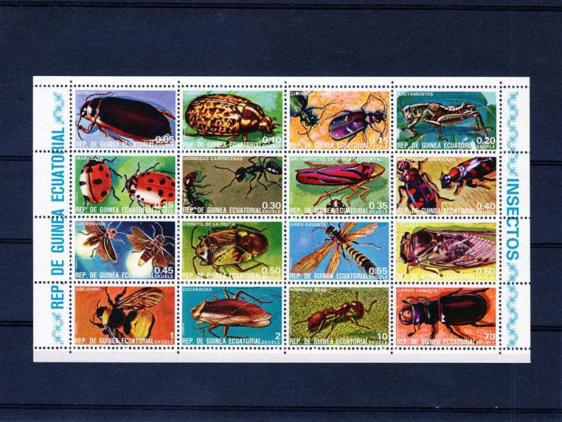 Equatorial Guinea 1978 Insects/Bees/Shlt(16) Perf.Mi#1370/85