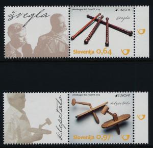 Slovenia 1041-2 + label MNH - EUROPA, Musical Instruments