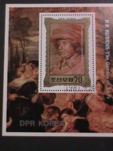 ​KOREA-1981 SC#2115 PORTRAIT OF NIKOLAAS RUBENS PAINTING- FANCY CANCEL S/S VF