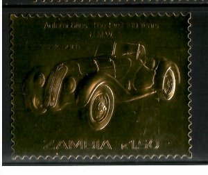 Zambia 1986 - 100 Years of Automobiles Cars - B.M.W - Gold Stamp - MNH