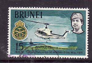 Brunei-Sc#163- id7-used 15c Helicopter-Planes-1971-