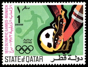 QATAR Sc 303 MNH - 1972 1d -  Olympic Rings, Soccer