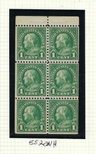 US #552A -1923 1 CENT BOOKLET PANE OF 6-PERF 11- UNWMK - MINT  NEVER HINGED