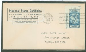 US 735a 1934 3c single from Byrd Antarctic Expedition Souv. sheet on a FDC with a NYC Natl. Stamp Expo and a Linprint Cachet