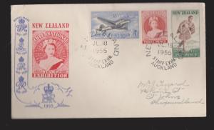 NEW ZEALAND Scott # 302-4 On FDC With Auckland Stamp Exhibition Cancel