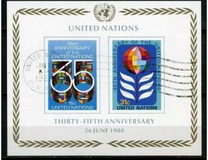 United Nations 1980 - Scott 324b sheet Imperf. CTO -UN  35th