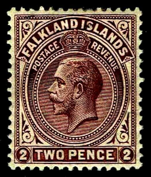1912-14 Falkland Islands #32 KGV Wmk 3 - OGLH - VF - CV$30.00 (ESP#3439)