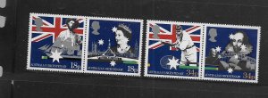 Great Britain 1223A, pair 1225A pair MNH 1988 Australia Bicentennial