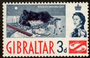 Gibraltar 151 - Mint-H - 3p The Rock by Moonlight (1960)