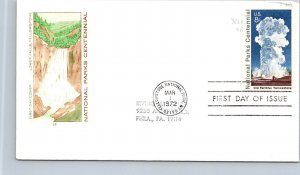 FDC 1972 SC #1453 Farnam Cachet - Yellowstone Nat'l Park WY - Single - F78299