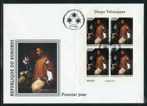 BURUNDI 2022 DIEGO VELASQUEZ THE SEVILLE WATER CARRIER II SHEET FIRST DAY COVER