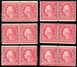 US Stamps # 455 MNH F Lot Of 6 Pairs Few Slight Distortion Scott Value $500.00