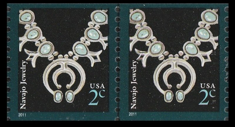 US 3758B American Design Navajo Jewelry 2c coil pair (2 stamps) MNH 2011