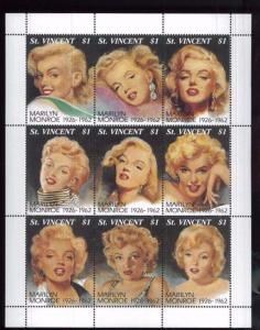 MARLYN MONROE Mini Sheet MNH St. Vincent - E66