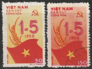 North Vietnam 1958 Sc 69-70 set MNGAI(*)/used