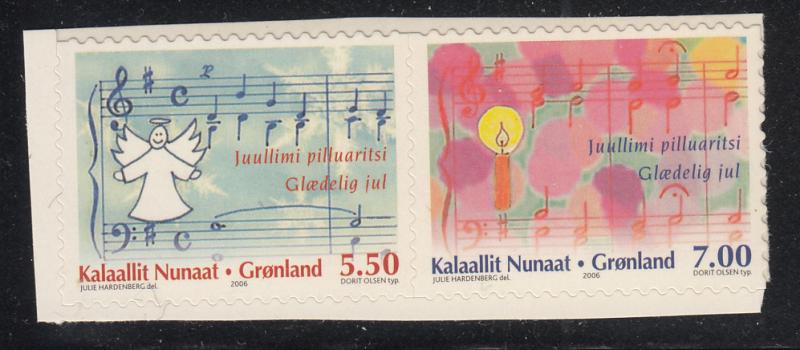 Greenland 2006 MNH Sc 487-488 Music, Angel, Candle Christmas Booklet Pair