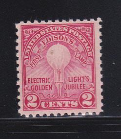 United States 654 MNH Edisons First Lamp (E)