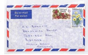 Falkland Islands Commercial Airmail Cover FLOWERS FAUNA {samwells}PTS 1977 BQ175
