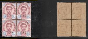 Thailand 1908 Sc111 2a/24a B/4 MNH