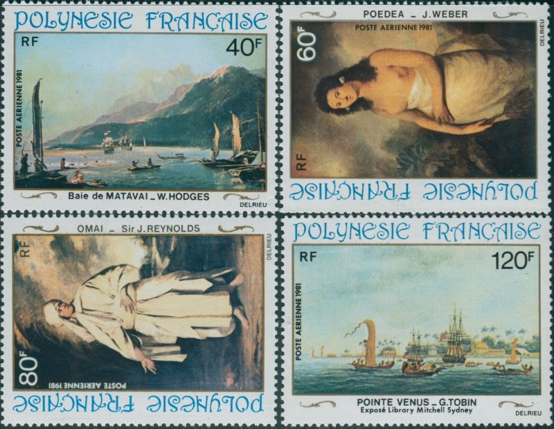 French Polynesia 1981 Sc#C187-C190,SG356-359 18th Century Paintings set MNH