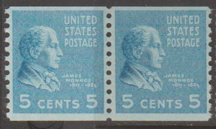 U.S. Scott #845 Monroe Stamp - Mint NH Pair