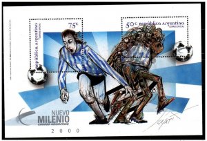 ARGENTINA 2000 FOOTBALL SOCCER FOOTBALL 1 BLOCK SHEET Mi. 67-