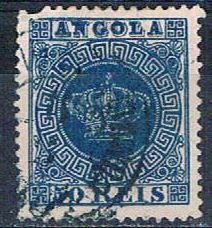 Angola 15 Used Portugese Crown missing perf 1818 (HV0066)