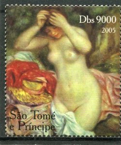 Sao Tome & Principe 2005 RENOIR NUDES Paintings 1 value Perforated Mint NH