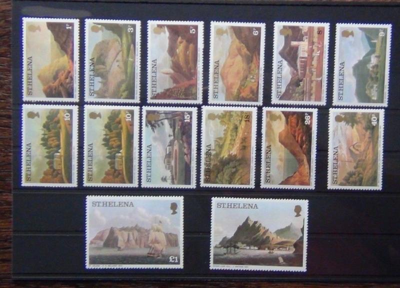 St Helena 1976 Aquatints and Lithographs of St Helena set to £2 MNH