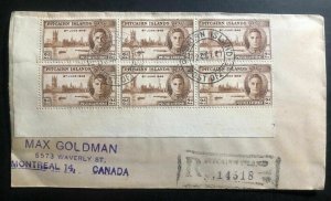 1947 Pitcairn Island Souvenir Registered Cover Victory Stamp To Montreal Canada