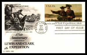 US UX91 Lewis and Clark Artcraft U/A FDC Postal Card