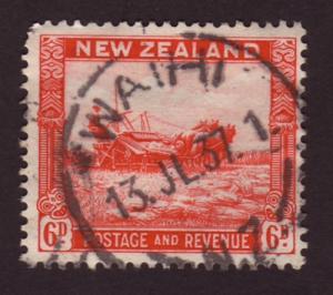 New Zealand 1935 Sc#193, SG#564 6d Red Harvesting, Farming USED.
