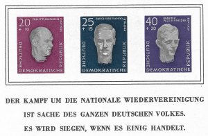 Doyle's_Stamps: MNH 1958 E. German Semi-Post Souvenir Sheet Scott #NB35a**