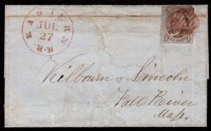 MALACK 1 F/VF on cover, file fold affects stamp, Eas..MORE.. k2922