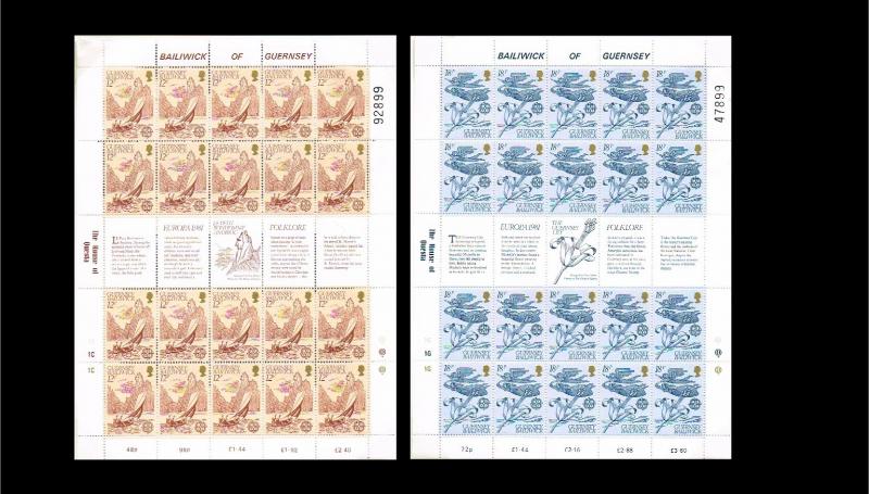 1981 - Europe CEPT Sheet Great Britain-Guernsey Mi.223-24 - 2 sheets of 20 st...