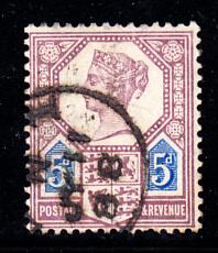 Great Britain used #118a 5p Victoria Die I